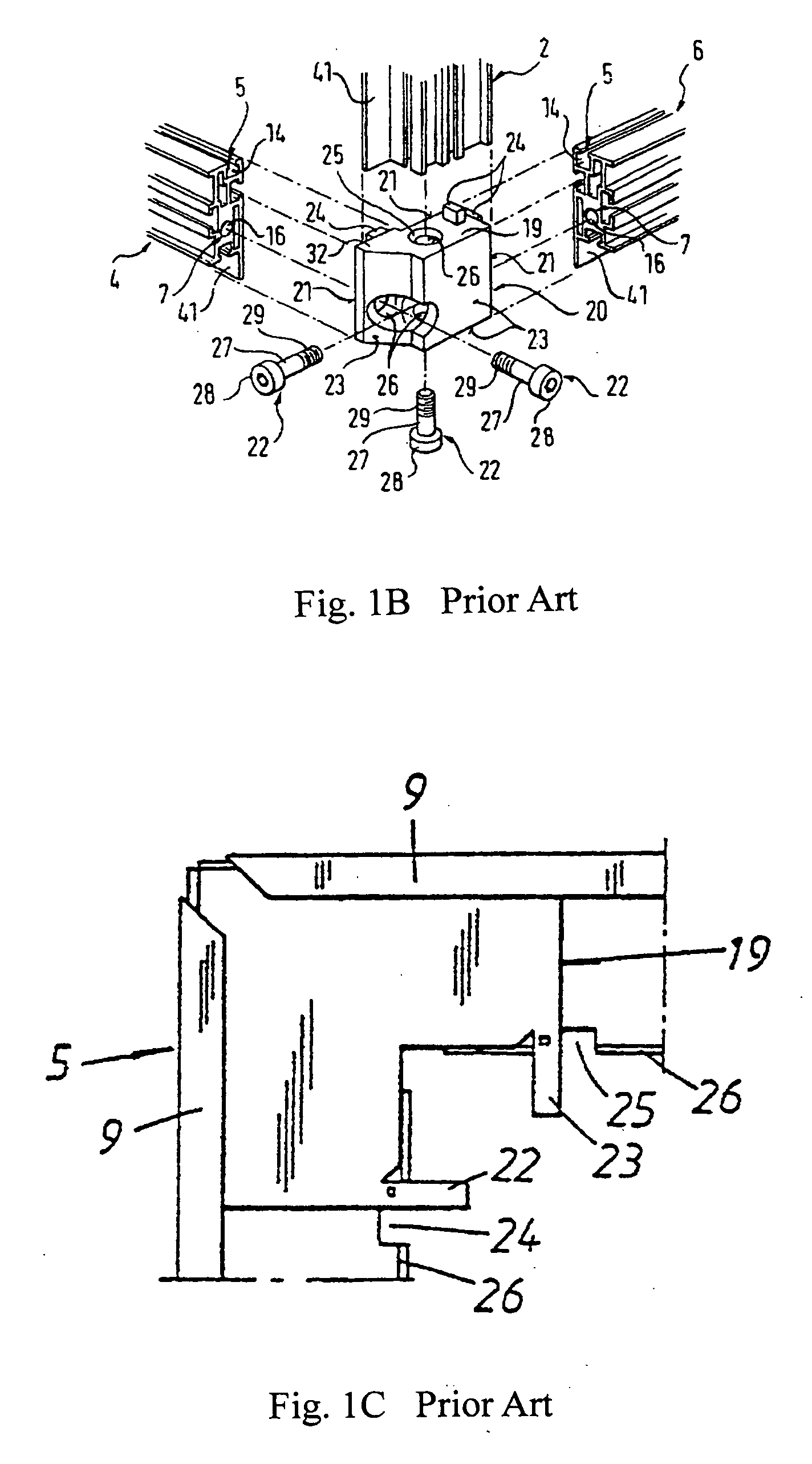 Connection block with bar-adapting trenches for adapting and holding framing bars at fixed orientations