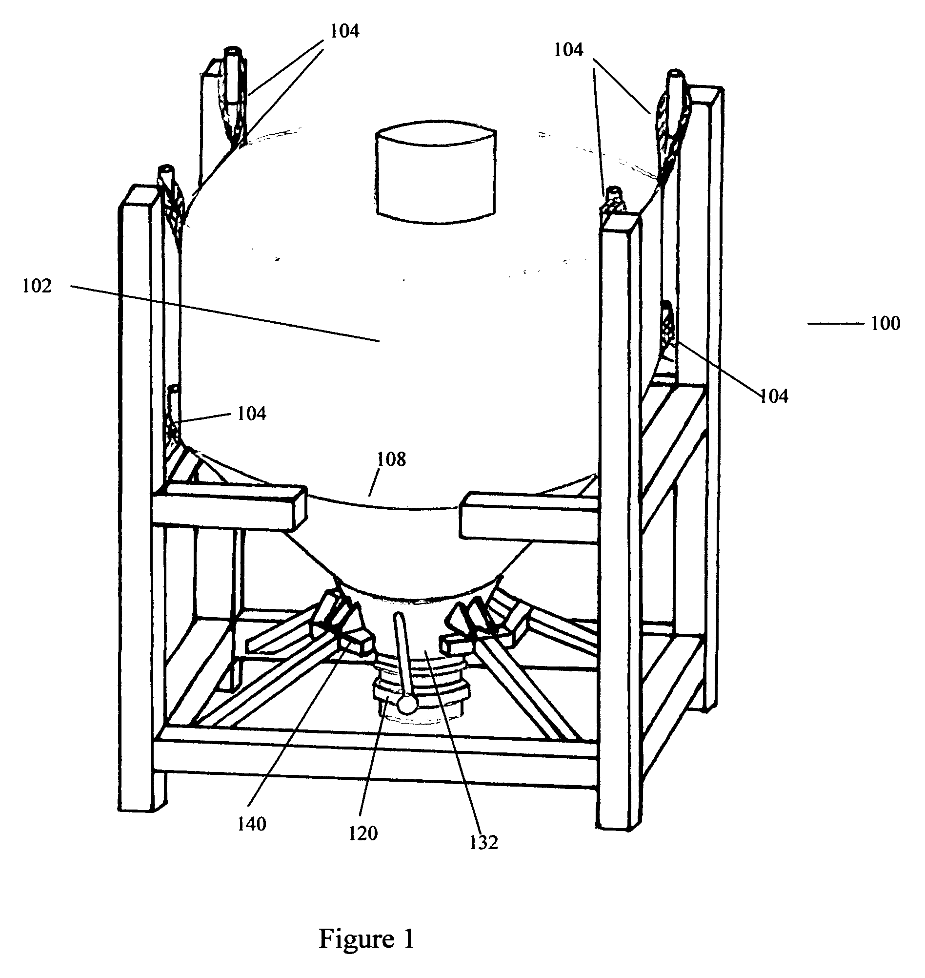 Flexible silo apparatus having a top removable valve or flow control device