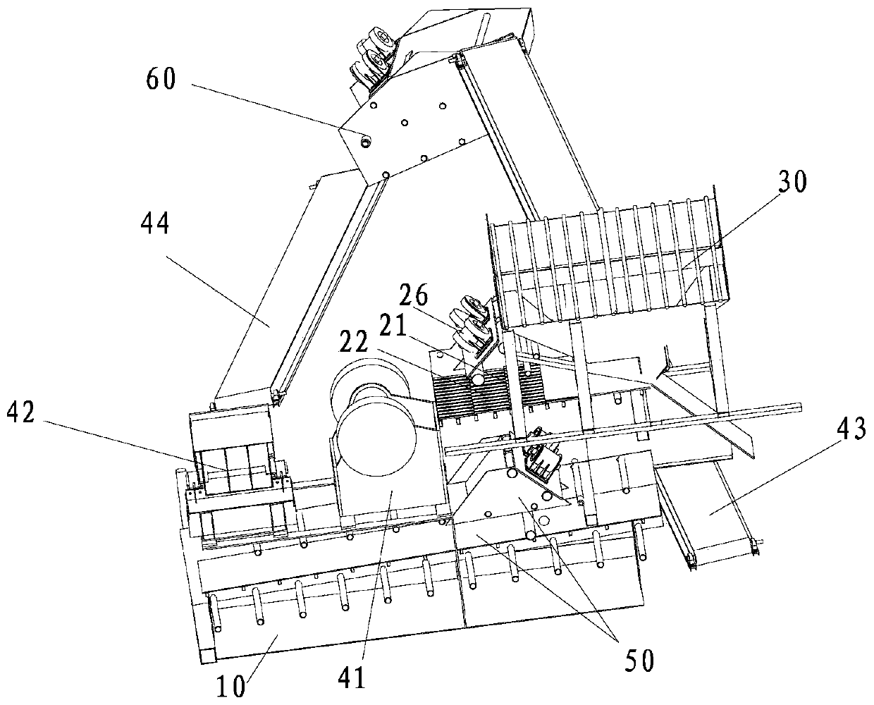 Screen plate structure, screening device and crushing device