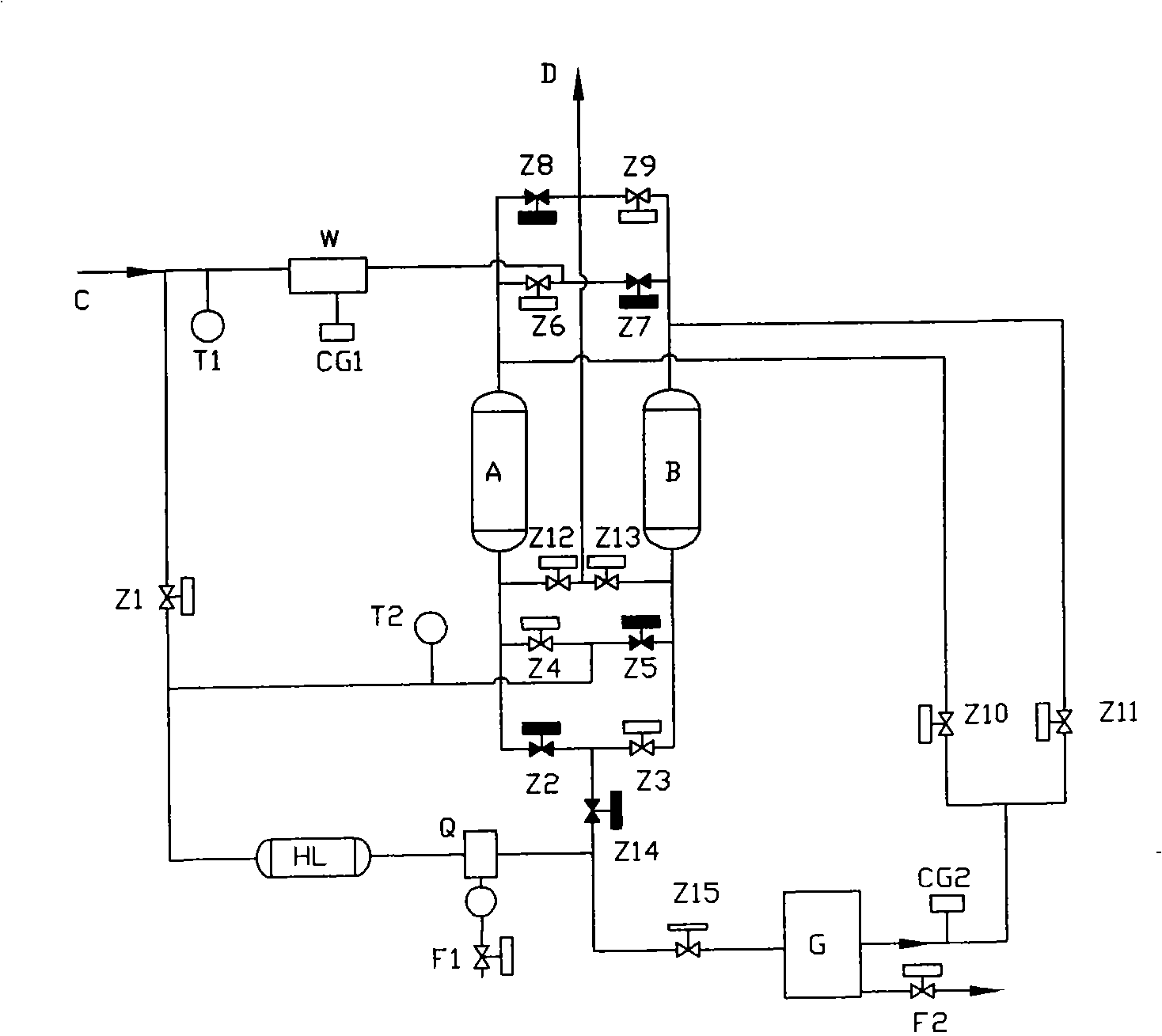 High-efficiency drying apparatus for regenerating exhaust heat of pressure gas