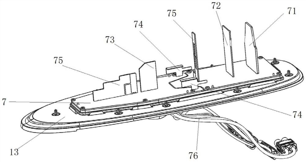 Shark fin antenna with pre-installation structure