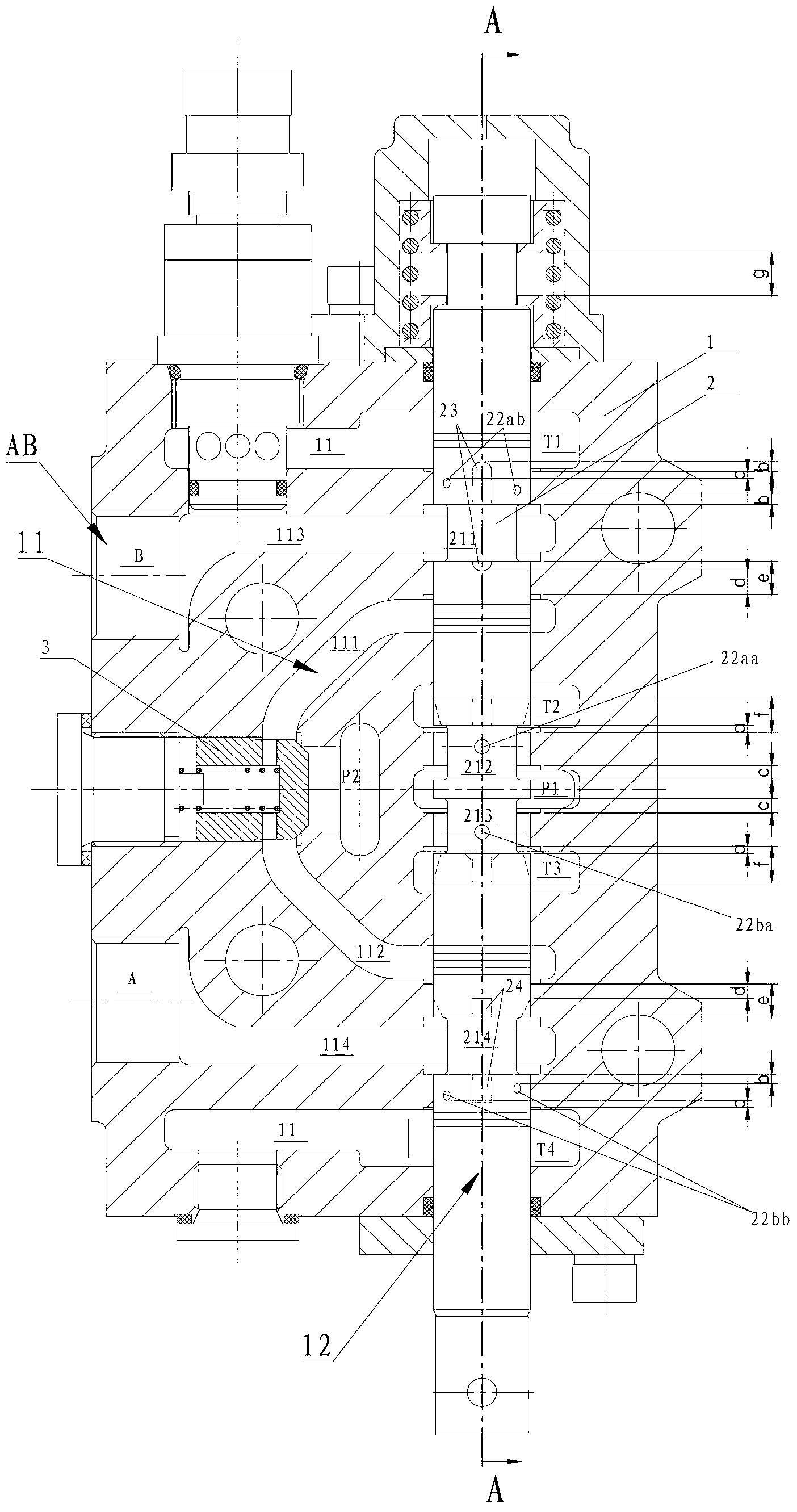 Hydraulic direction-changing valve, hydraulic direction-changing valve set and engineering machinery