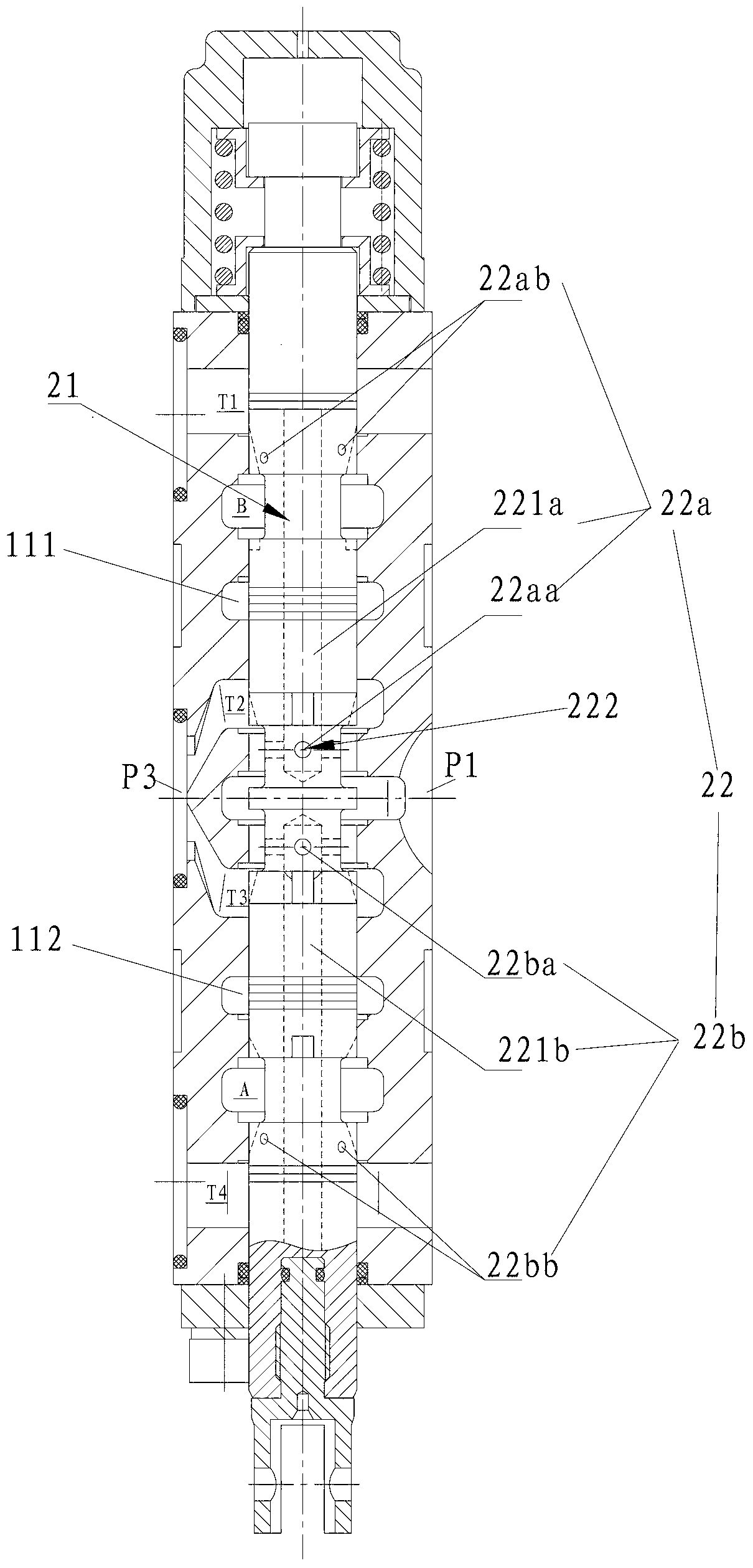 Hydraulic direction-changing valve, hydraulic direction-changing valve set and engineering machinery