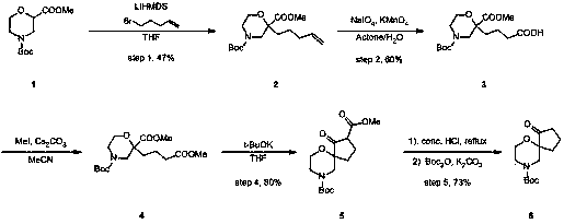 Preparation method of tert-butyl-1-oxo-6-oxa-9-azaspiro[4.5]decane-9-carboxylate
