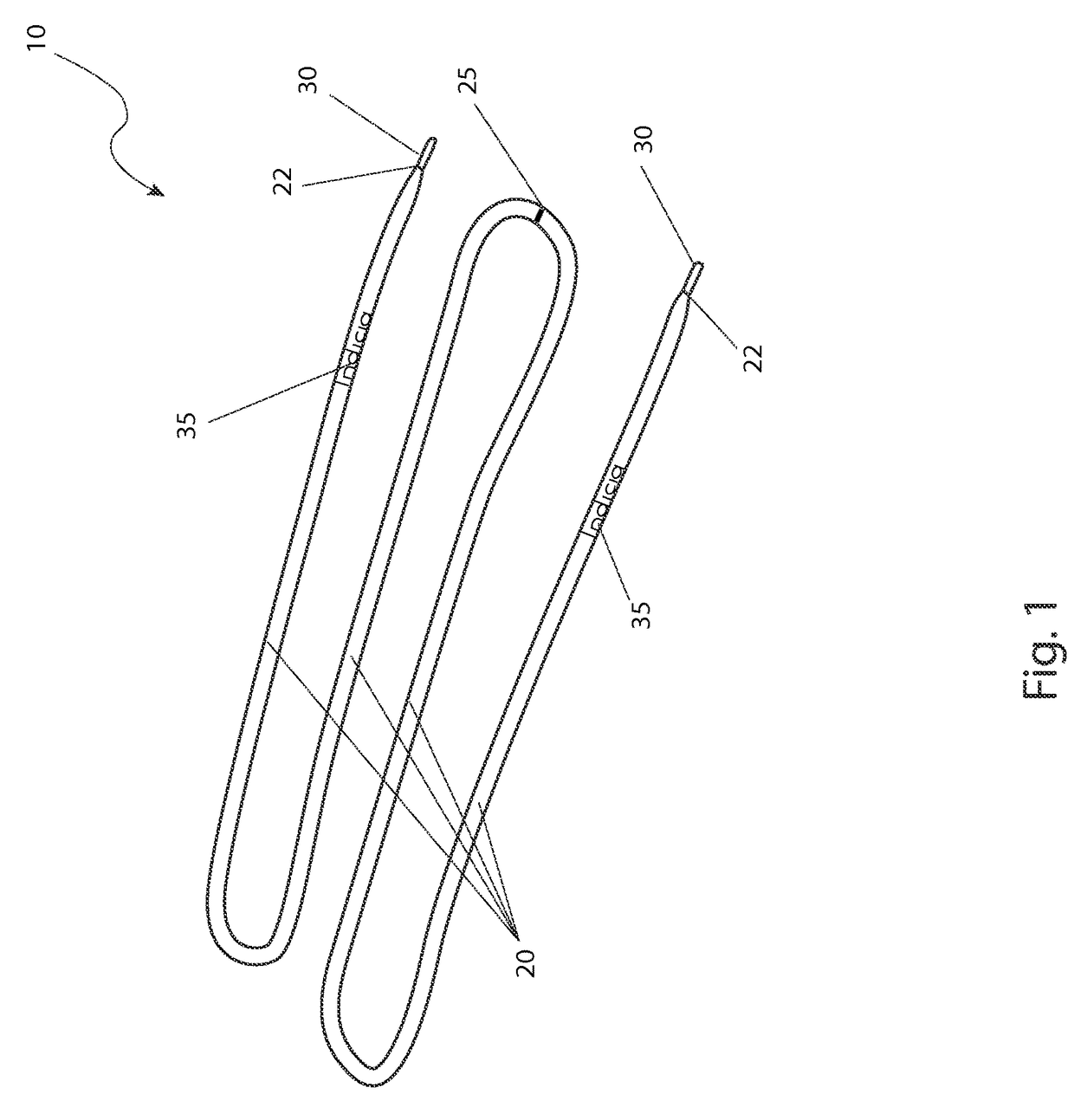 Mid-point indicator lace