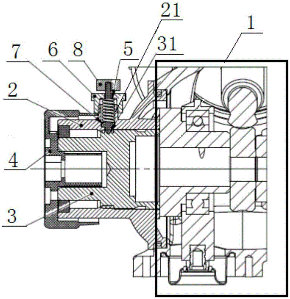 Automatic locking structure of adjusting screw rod for flow-adjustable metering pump