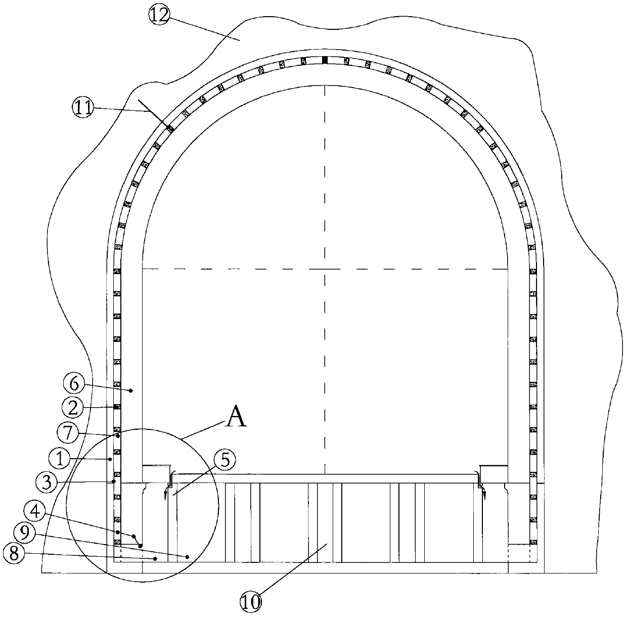 Empty wall drainage waterproof tunnel