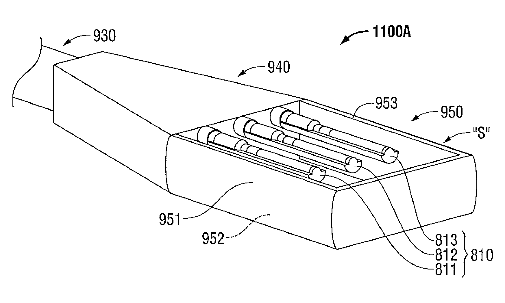 Electromagnetic energy delivery devices including an energy applicator array and electrosurgical systems including same