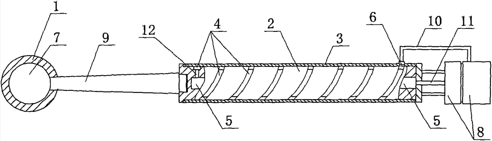 Cooling type glass gathering iron