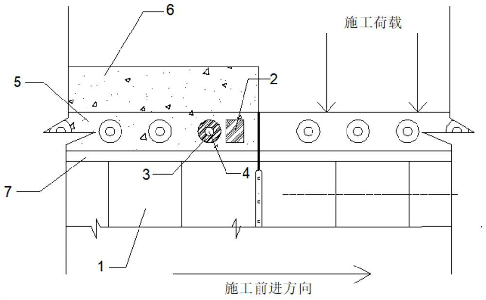 Connecting structure of asynchronous cantilever construction steel-concrete joint part and construction method thereof