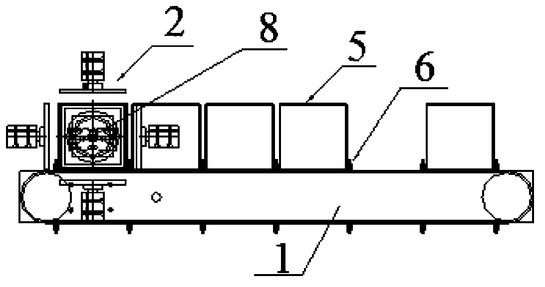 Automatic adhered-carton flattening device and application of same