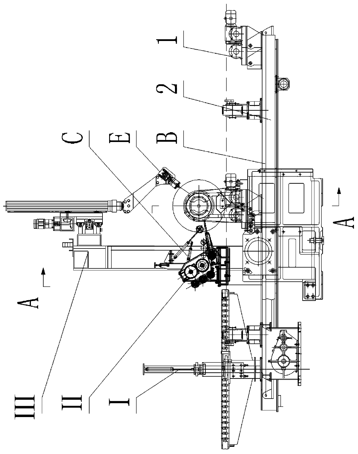 Tire casing and tire bead separation mechanism of waste truck tire cover breaking robot