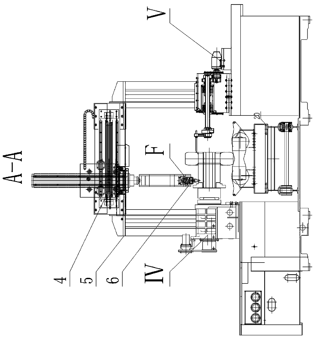 Tire casing and tire bead separation mechanism of waste truck tire cover breaking robot