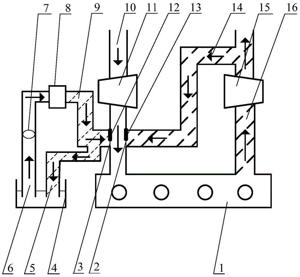 Semipermeable-membrane-based device for reducing NOx emission of supercharged diesel engine