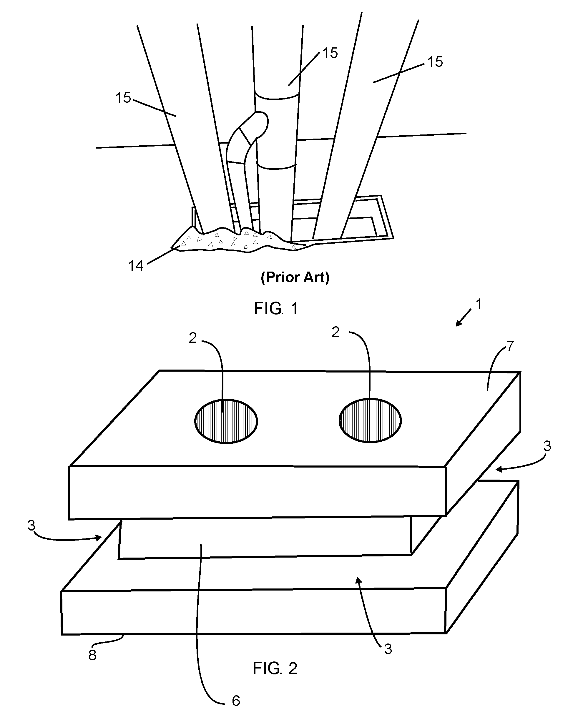 Supporting element for pipes in buildings and application method of a pipe supporting element in a flagstone