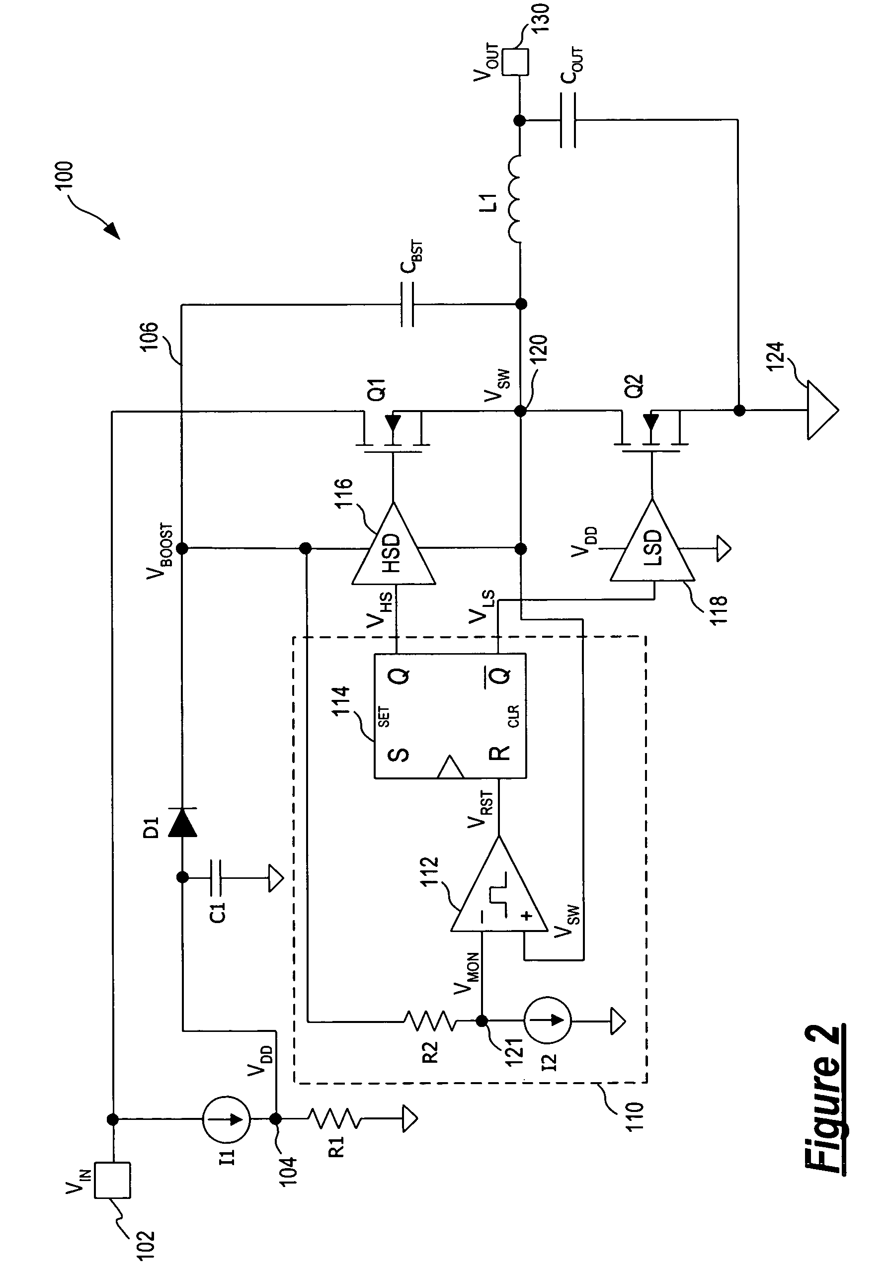 Control circuit for monitoring and maintaining a bootstrap voltage in an N-channel buck regulator