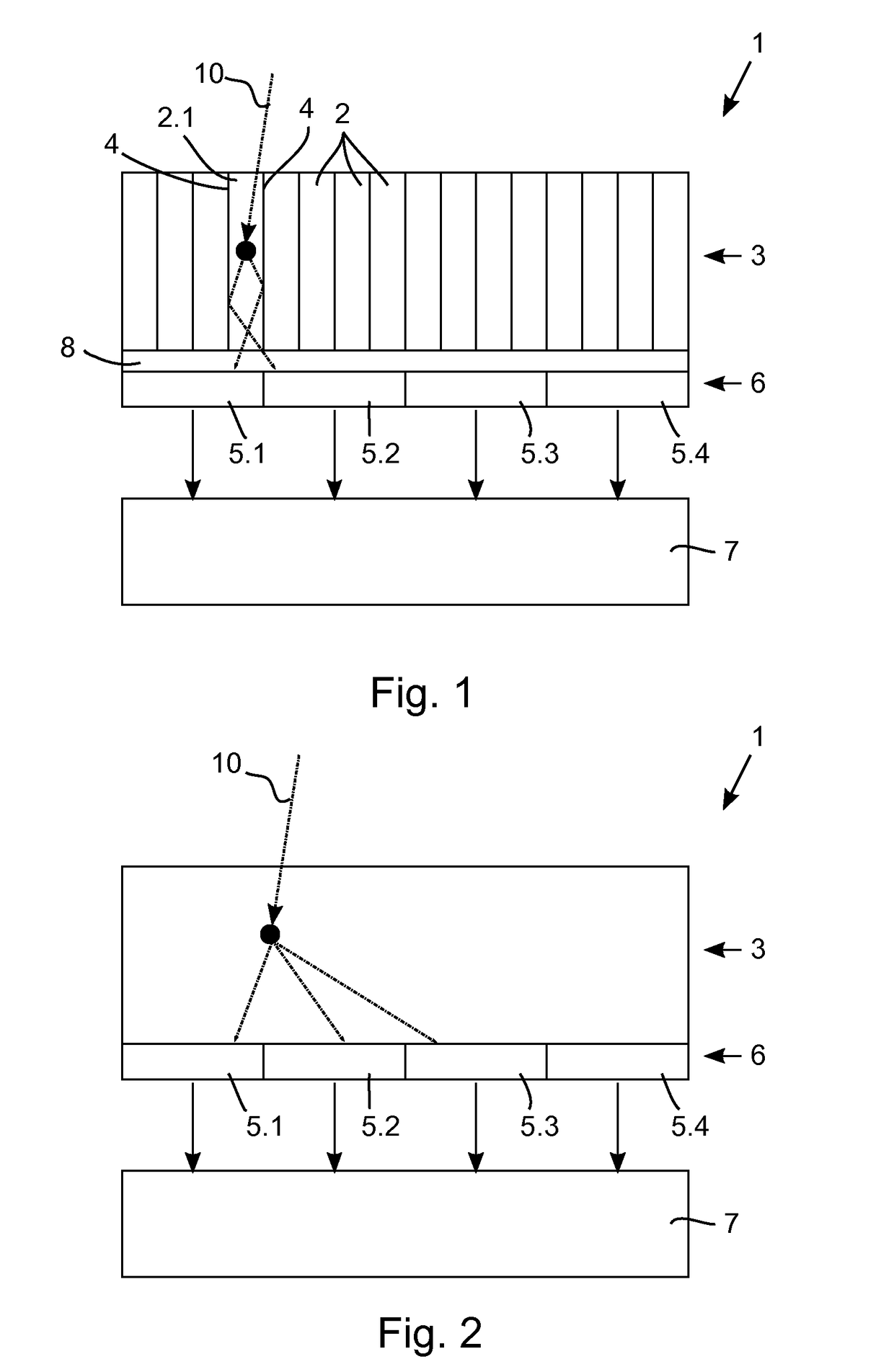 Scintillation event position determination in a radiation particle detector