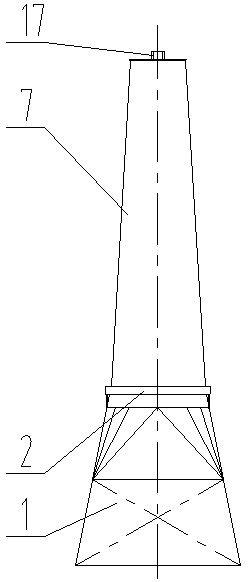 Fixed post type fully rotary crane
