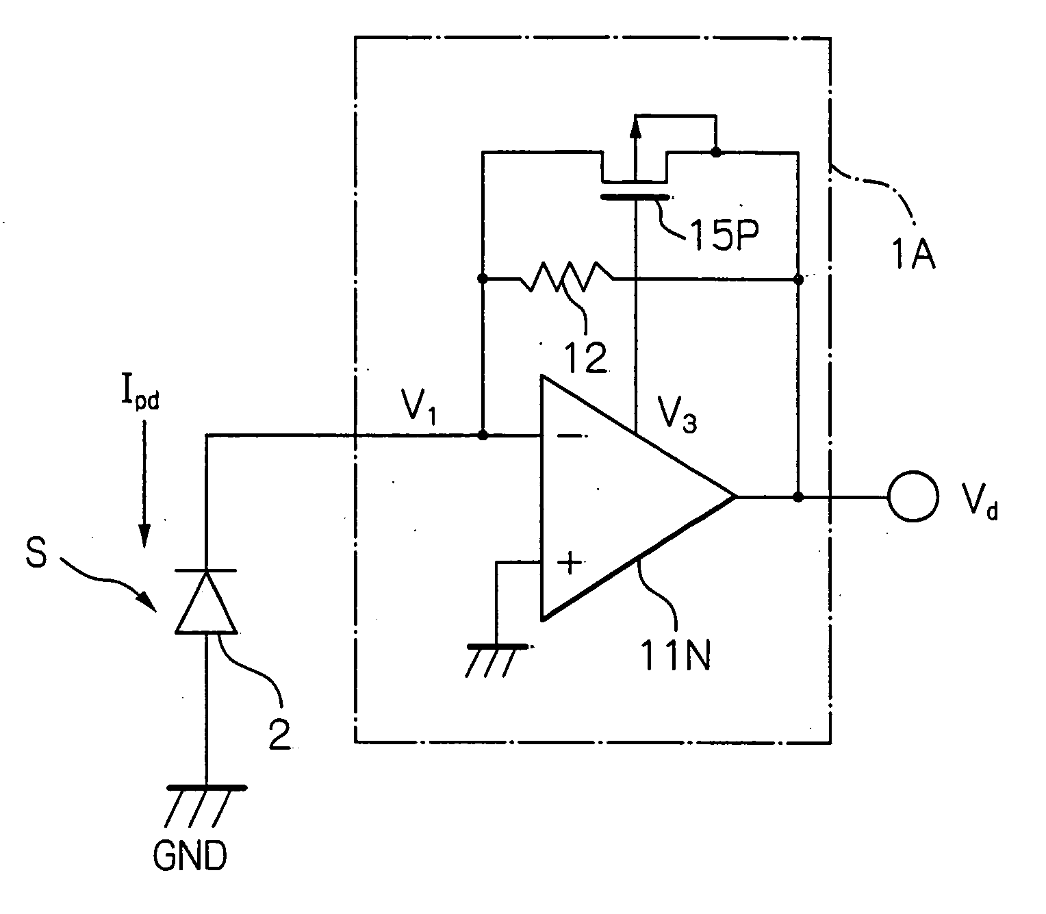 Photocurrent-to-voltage conversion apparatus including non-diode-connected clamping MOS transistor