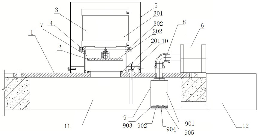 Novel vacuum flushing device