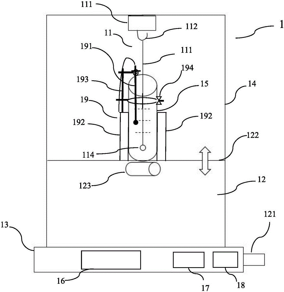 Viscosity testing device and testing method thereof