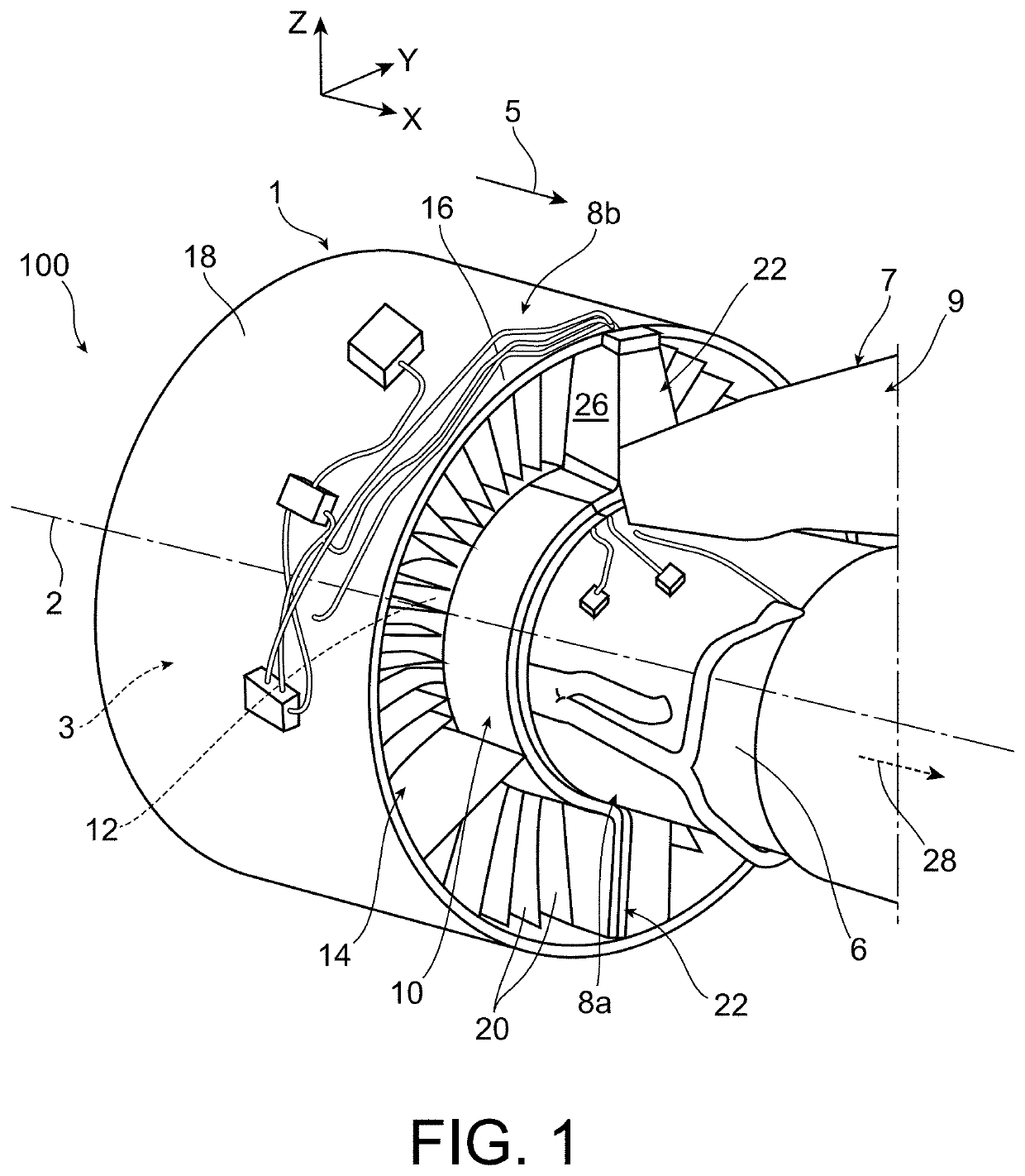 Fire resistance device intended to be interposed between an upstream end of an aircraft turbine engine mounting structure and a cowling of the turbine engine delimiting an inter-flow compartment