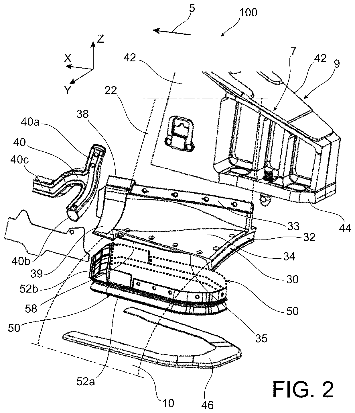 Fire resistance device intended to be interposed between an upstream end of an aircraft turbine engine mounting structure and a cowling of the turbine engine delimiting an inter-flow compartment