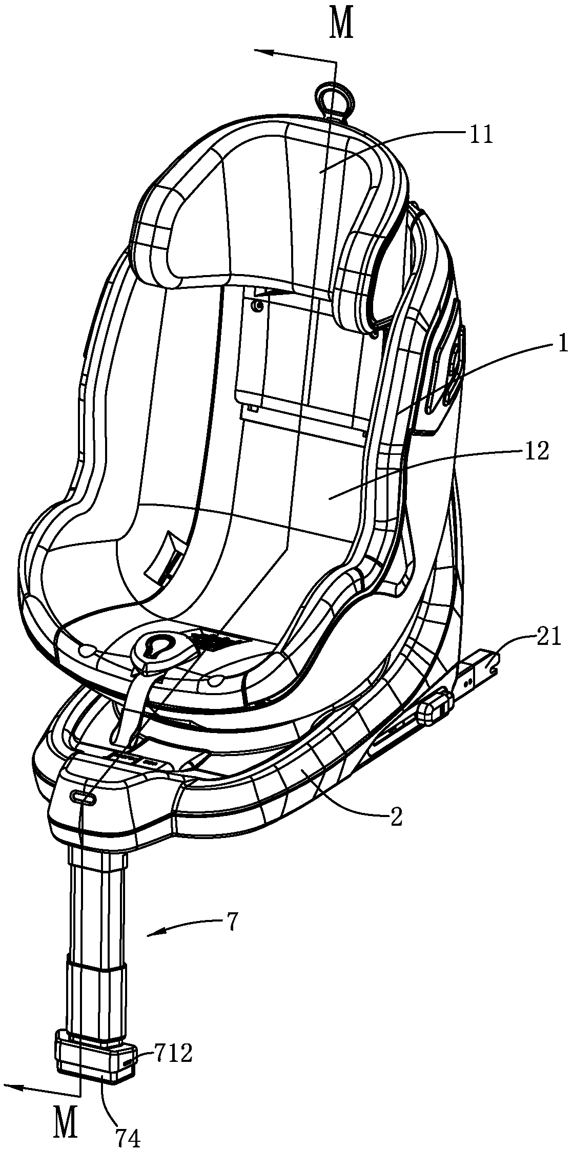 360-degree rotating child safety seat for automobile