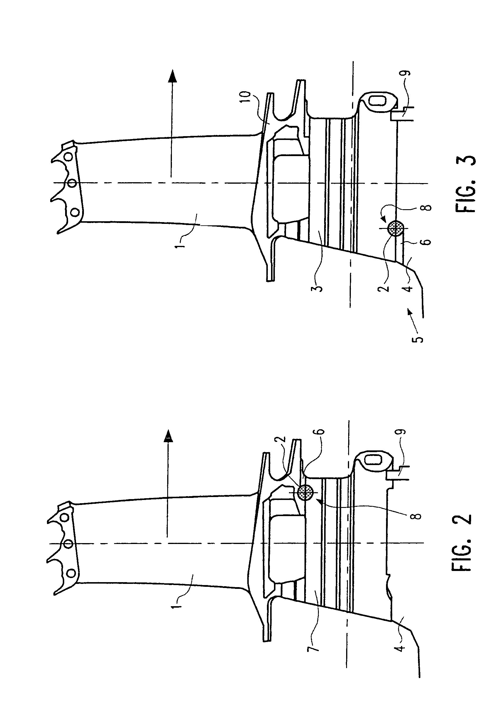 Axial locking device for turbine blades