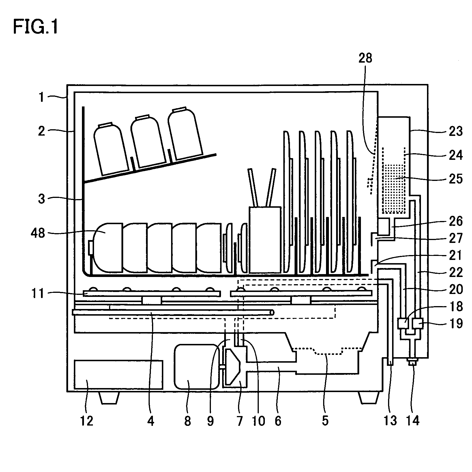 Dish washing and drying device