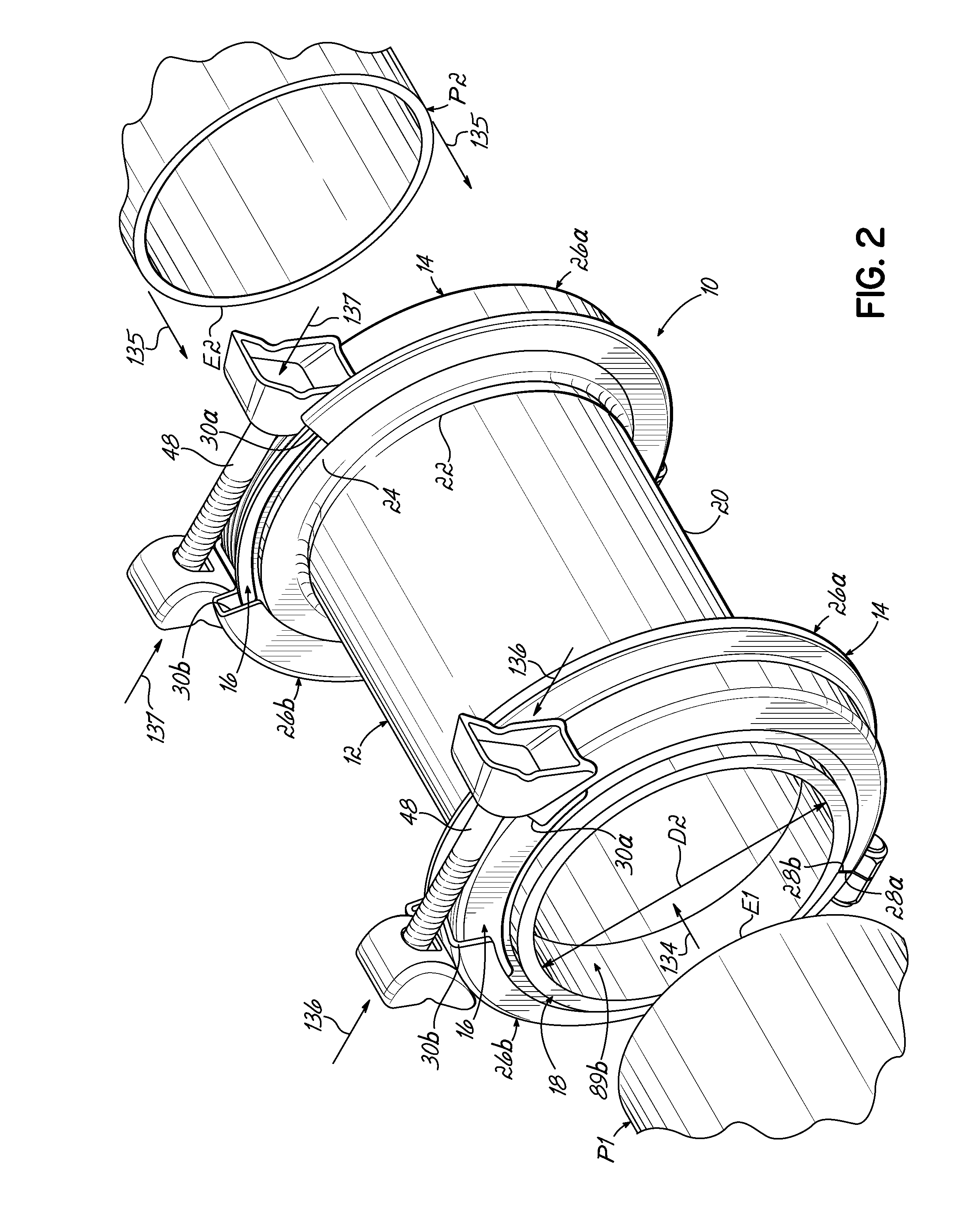 Split-Ring Gland Pipe Coupling with Corrugated Armor