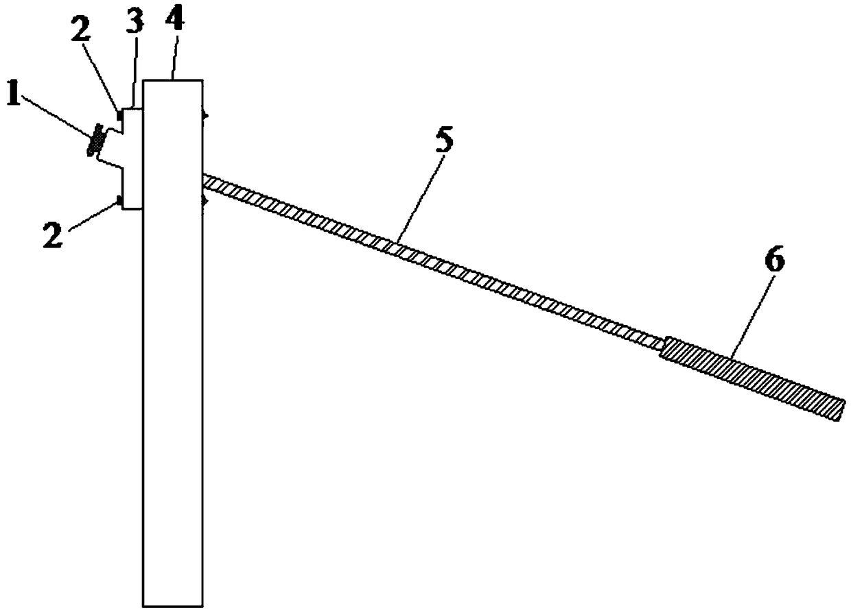 Anti-slide pile-anchor cable connecting device suitable for side slope model test