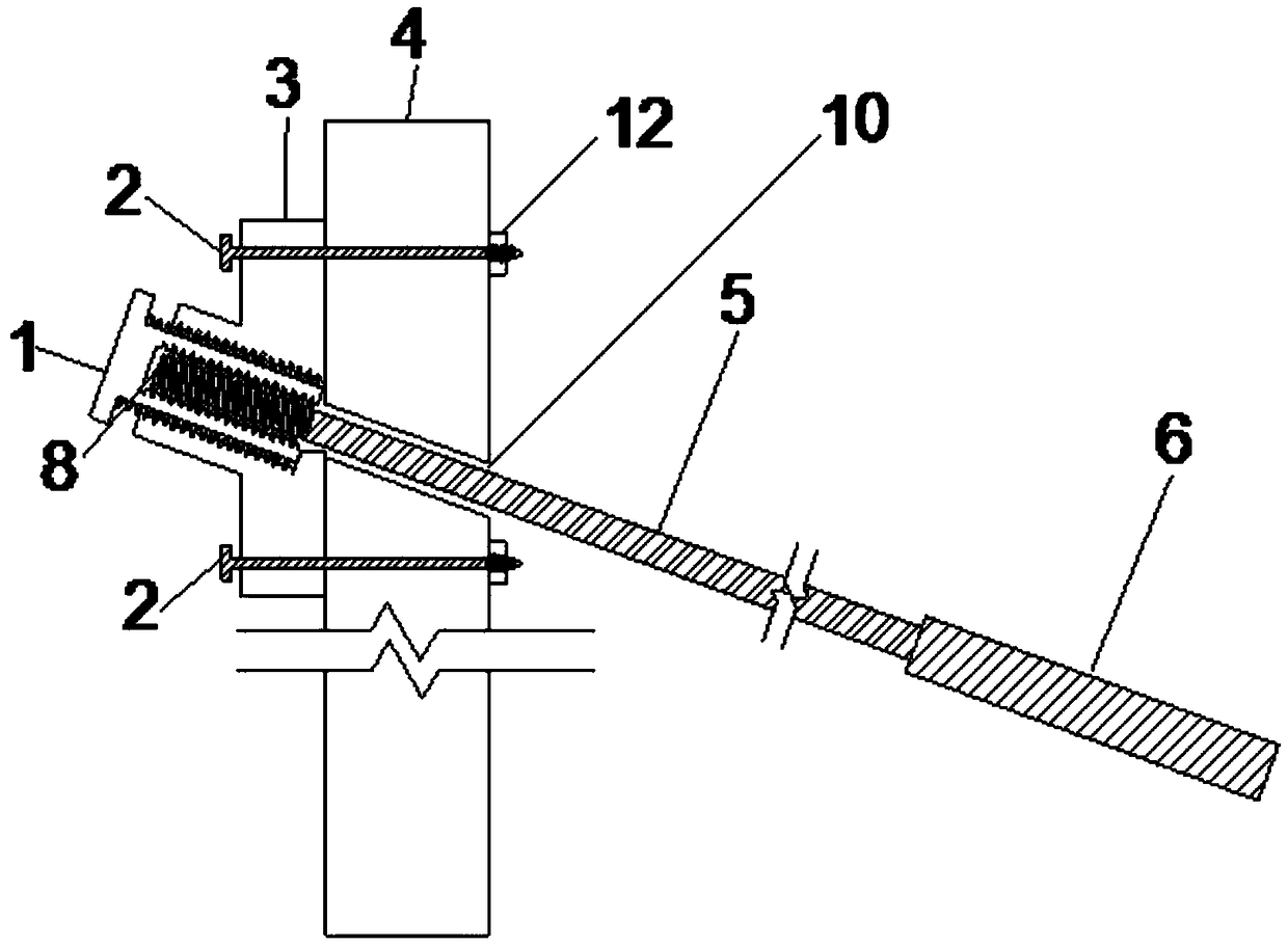 Anti-slide pile-anchor cable connecting device suitable for side slope model test