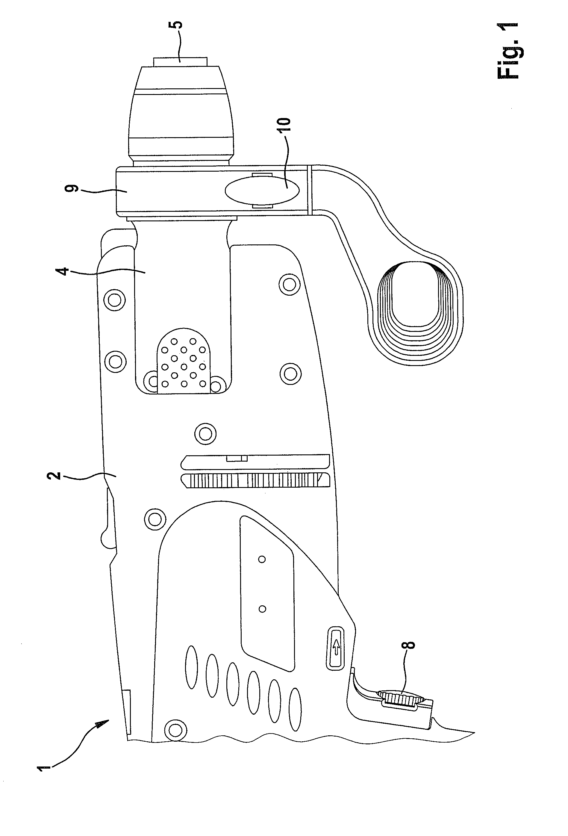 Impact drill with swivel device