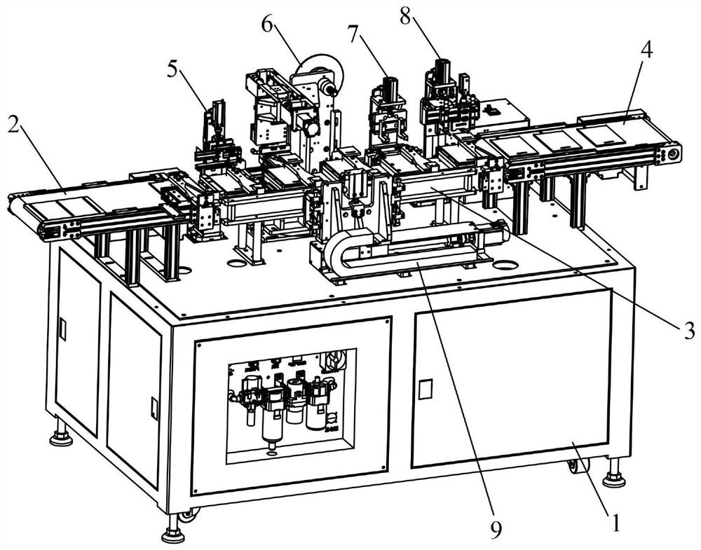 Automatic battery masking tape pasting equipment