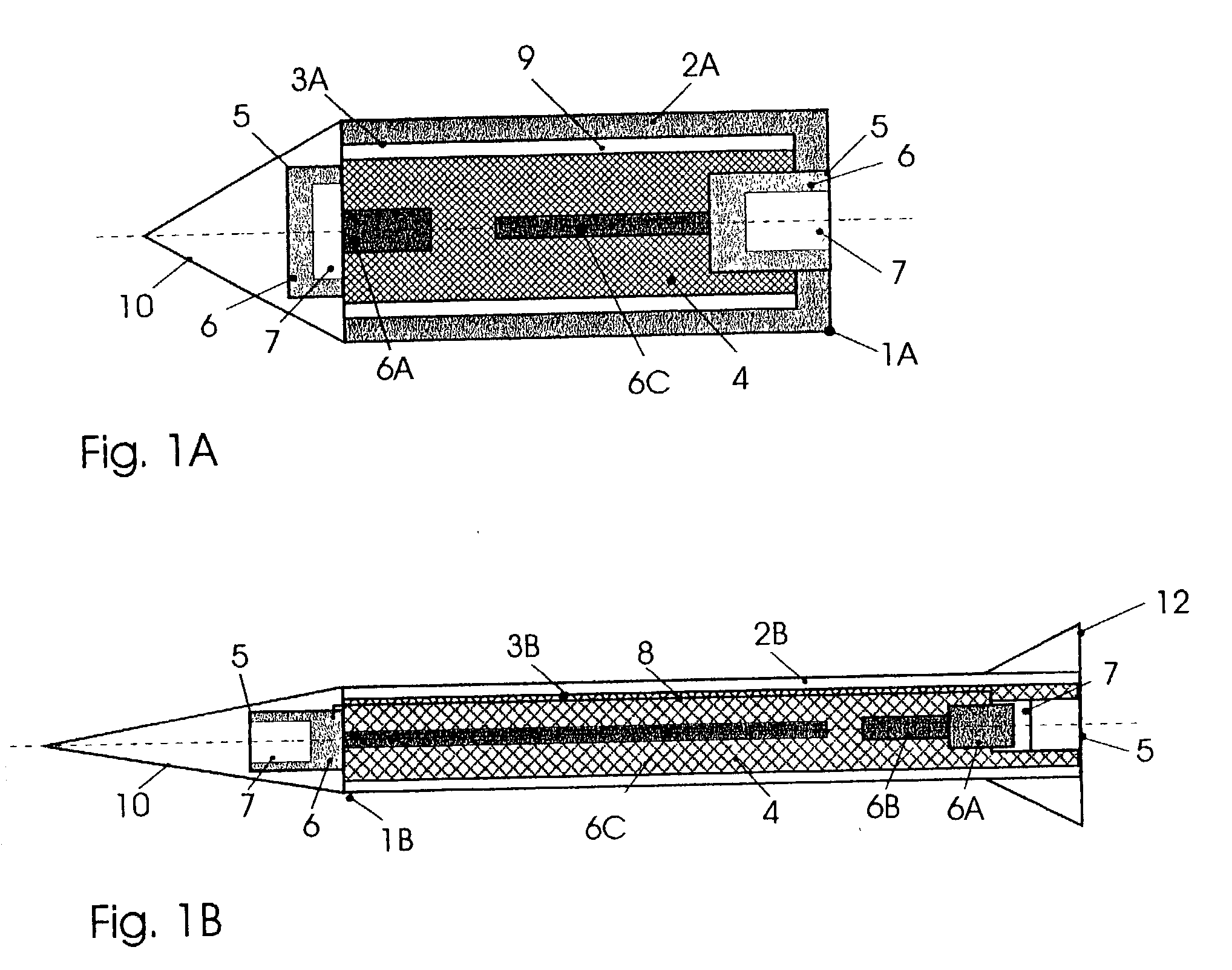 Projectiles possessing high penetration and lateral effect with integrated disintegration arrangement