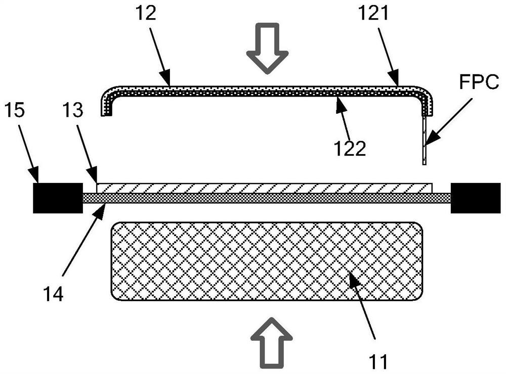 Lamination equipment and lamination method of curved display panel and composite film layer