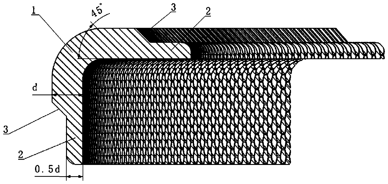 Sandwiched honeycomb structure of radome