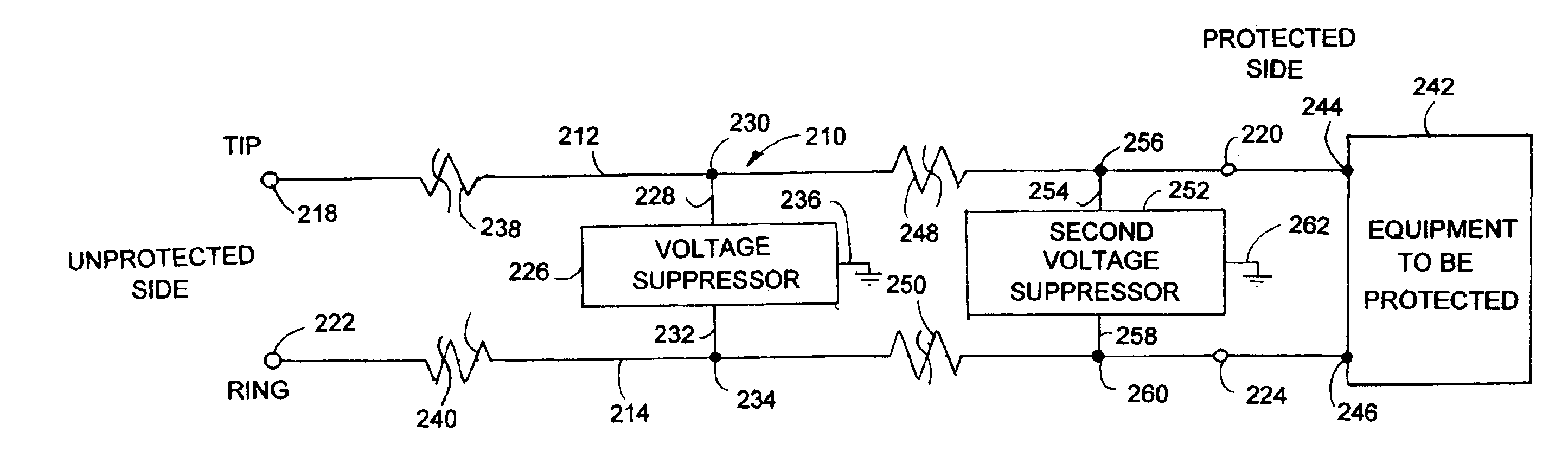 Dual stage current limiting surge protector system