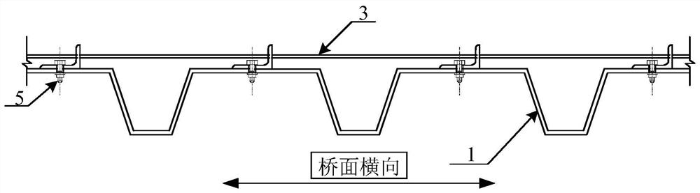 Ultrahigh-toughness combined bridge deck formed by assembling and connecting angle steel and profiled steel sheets