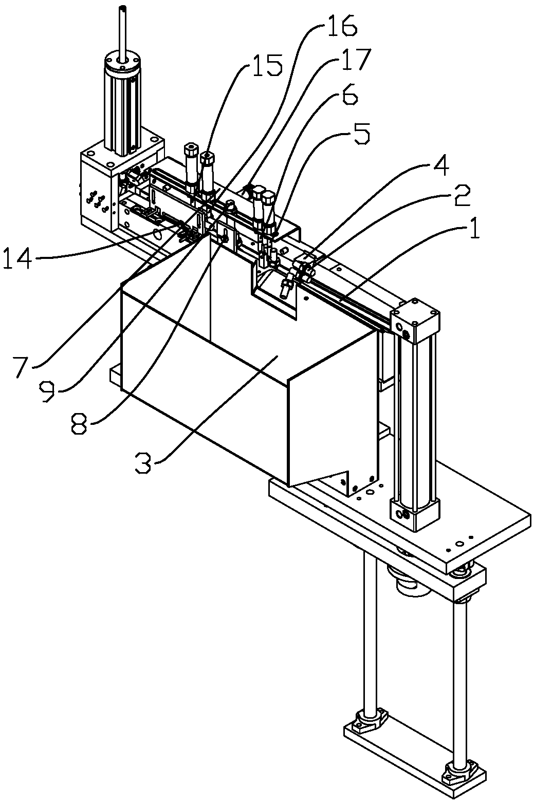 A rivet direct vibration feeding mechanism