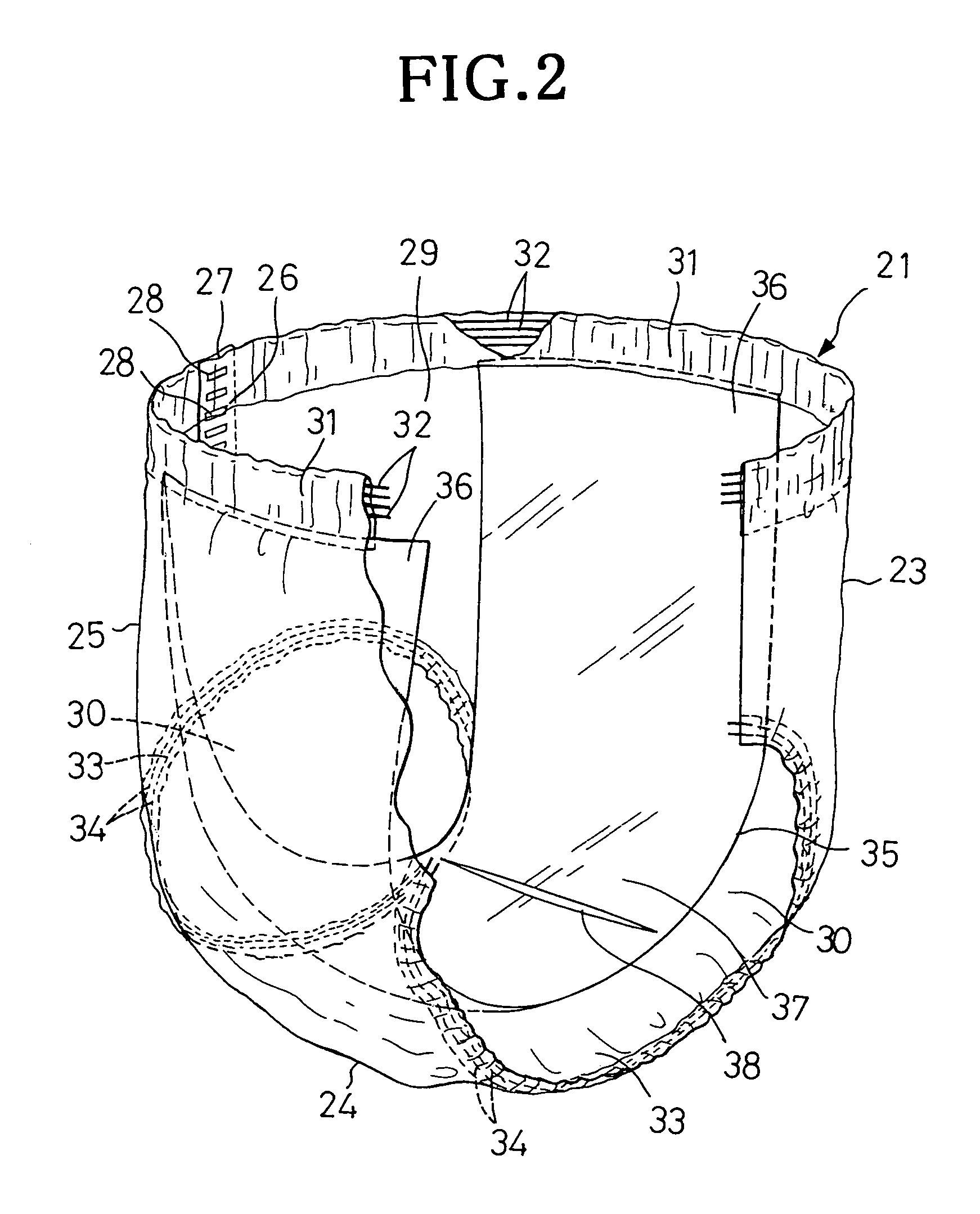 Wearing article with removable pad insertable through supporting sheet slit