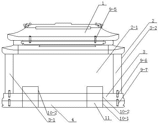 Ten-finger-clasp dovetail wedge shaped cinerary casket