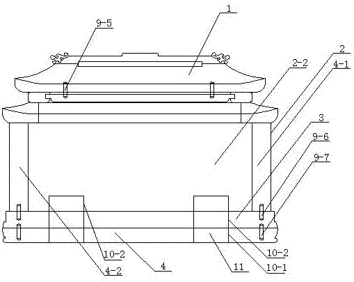 Ten-finger-clasp dovetail wedge shaped cinerary casket