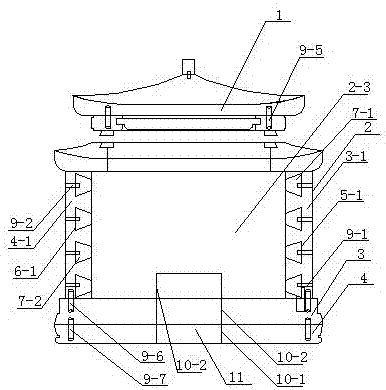 Ten-finger-clasp dovetail wedge shaped cinerary casket