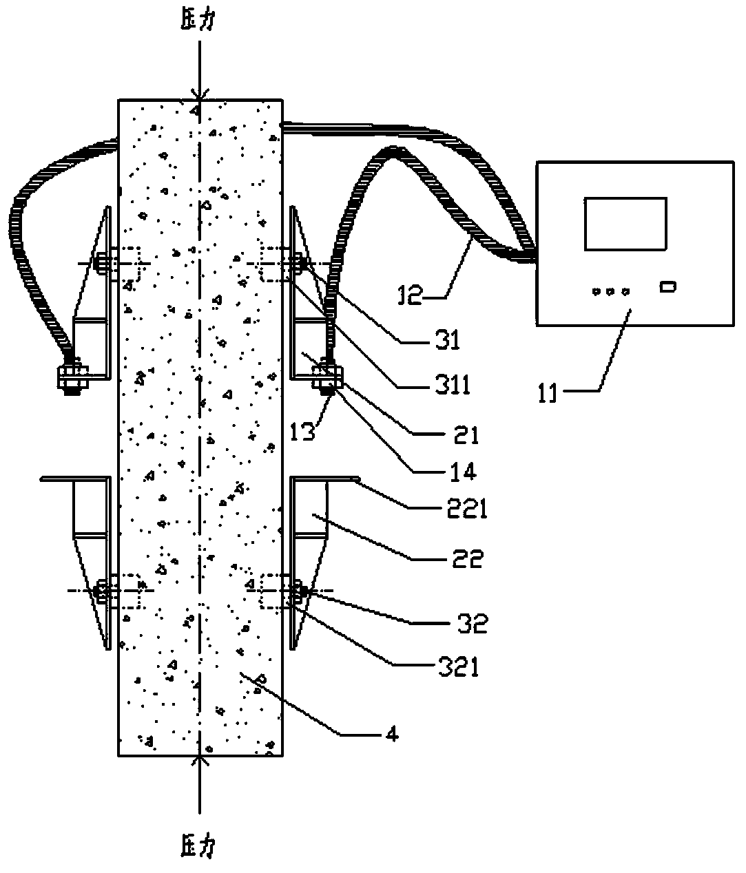 Device for measuring creep deformation of eddy current