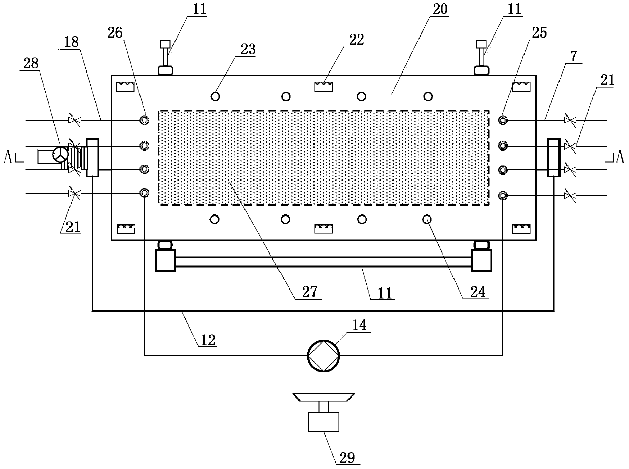 Device and method for large-size visual physical simulation of fingering of acid liquid in acid fracturing crack