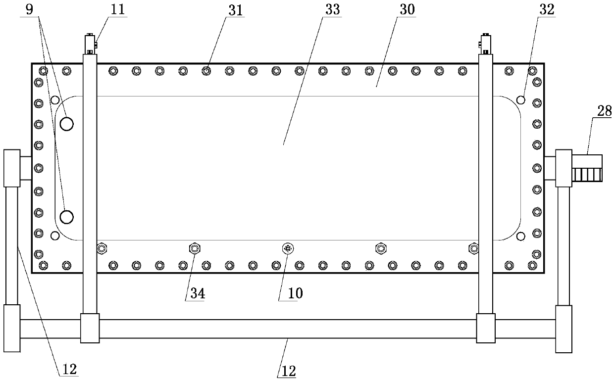 Device and method for large-size visual physical simulation of fingering of acid liquid in acid fracturing crack