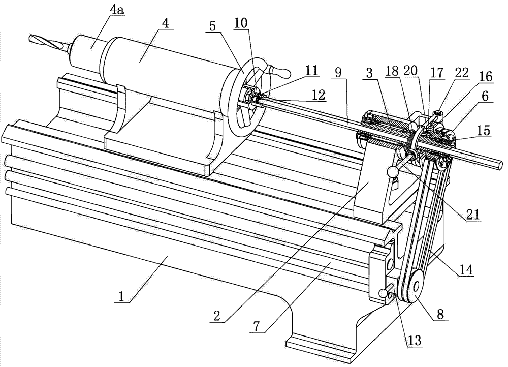 A kind of lathe tailstock power feeding device