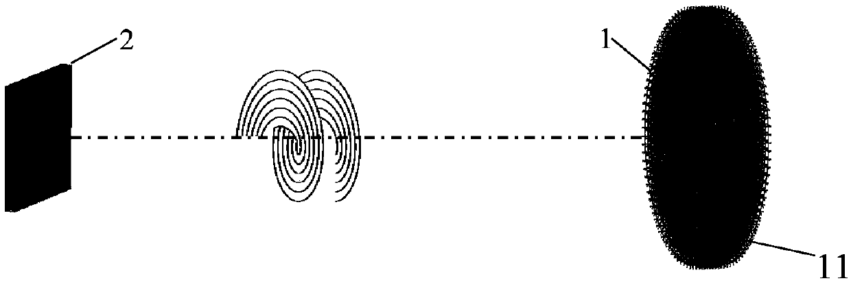 Vortex electromagnetic wave converging device, wireless communication system